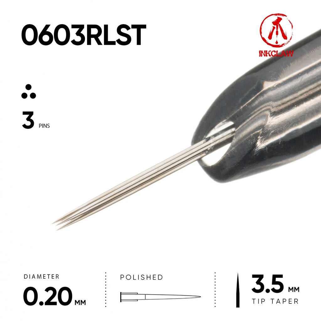 Inkclaw Super Tight 3 Round Liner Tattoo Cartridges