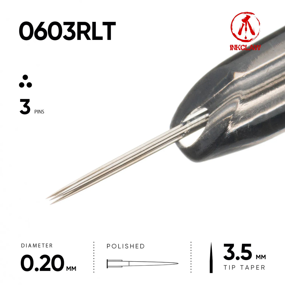 Inkclaw Tight 3 Round Liner Tattoo Cartridges