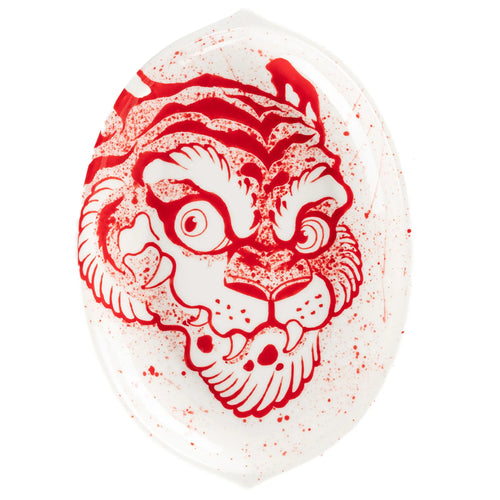 Chinese Tiger Porcelain Jewelry Tray - Red