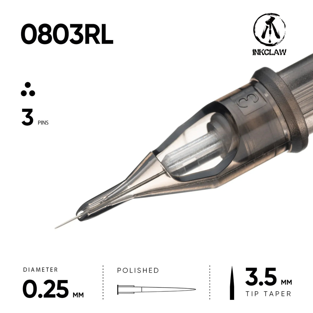 Inkclaw 3 Round Liner Tattoo Cartridges
