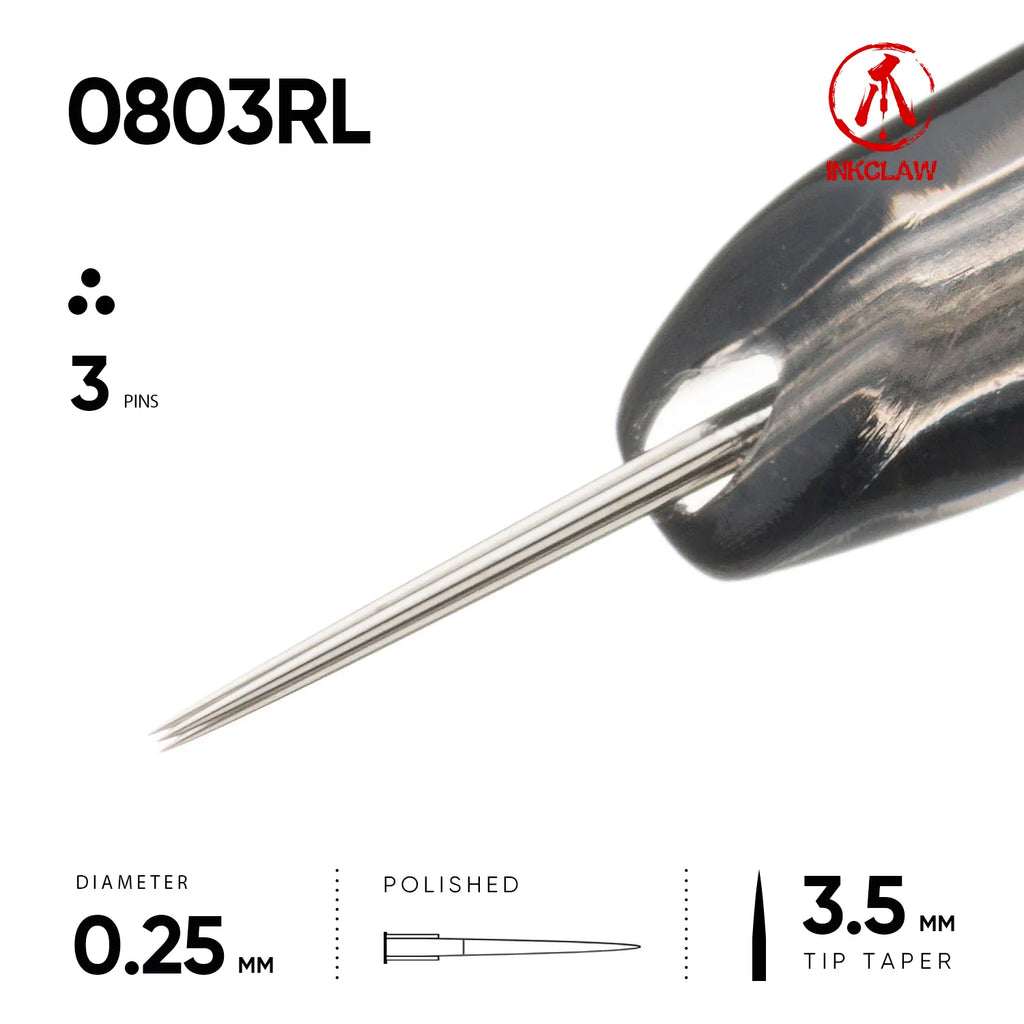 Inkclaw 3 Round Liner Tattoo Cartridges
