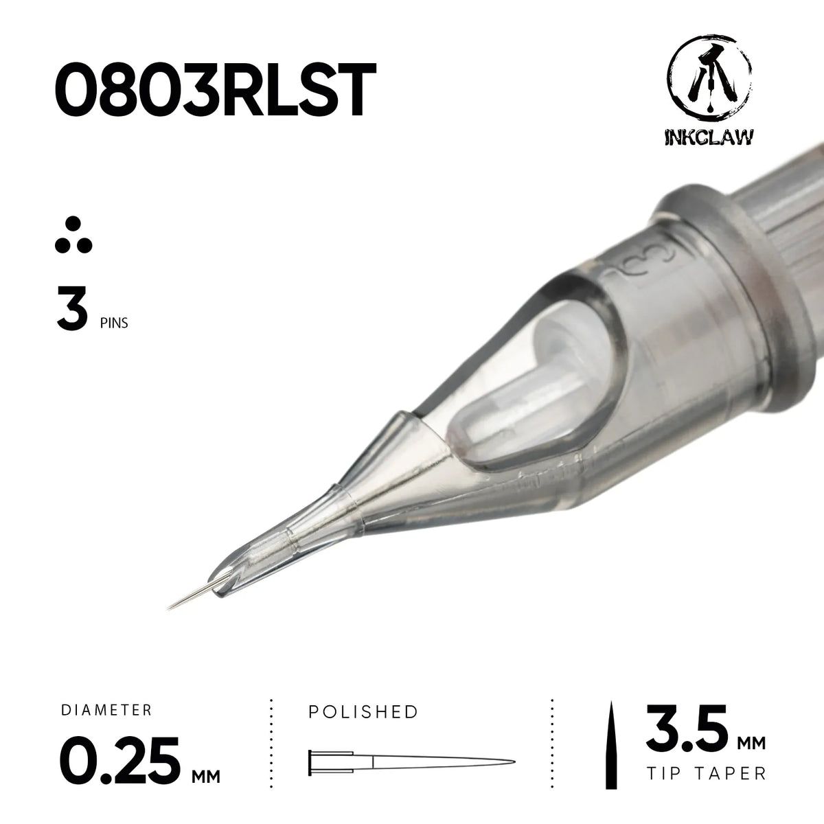 Inkclaw Super Tight 3 Round Liner Tattoo Cartridges