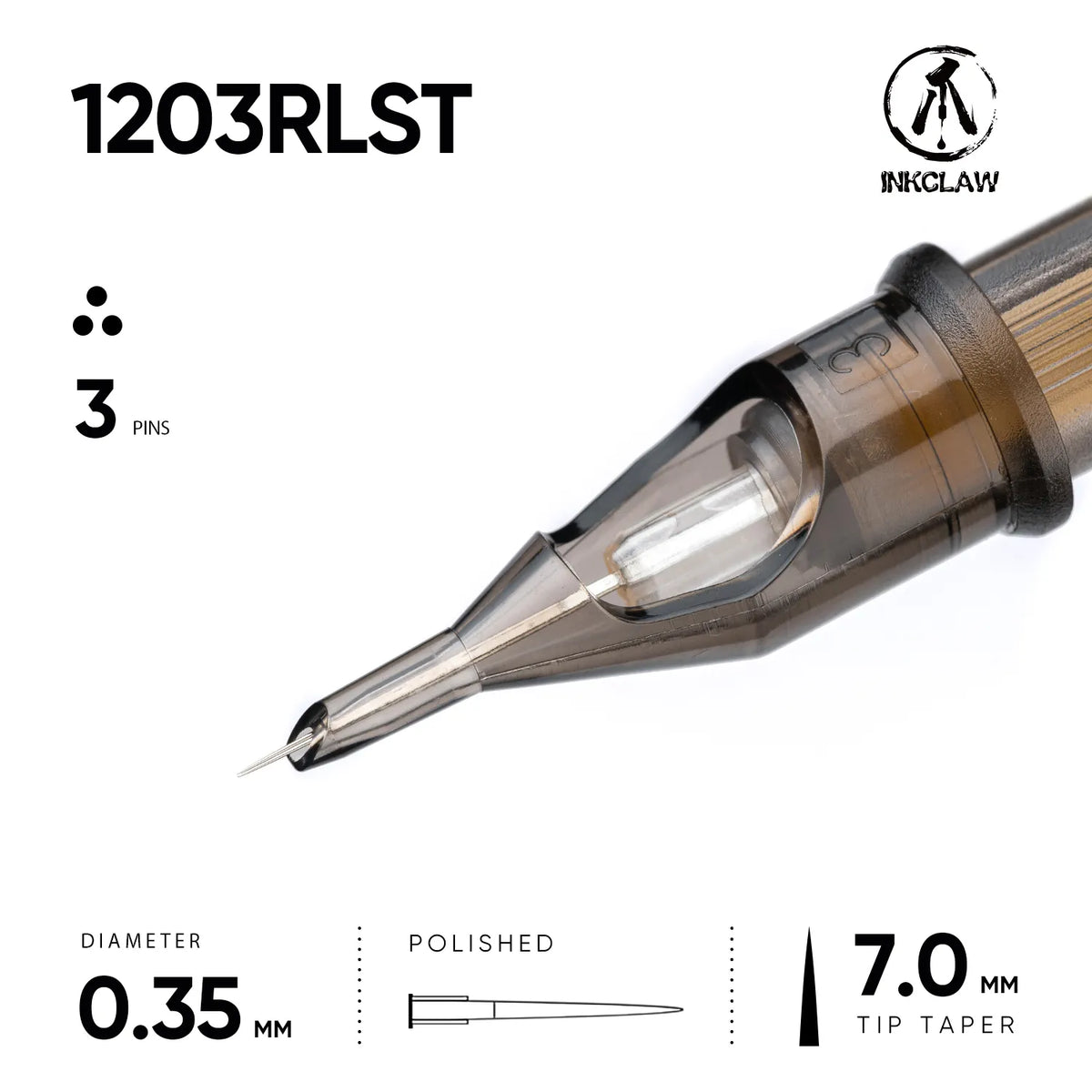 Inkclaw Super Tight 3 Round Liner Tattoo Cartridges