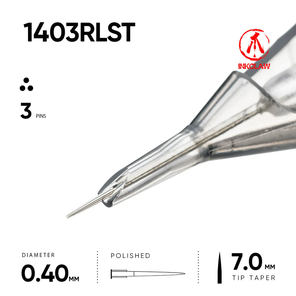 Inkclaw Super Tight 3 Round Liner Tattoo Cartridges