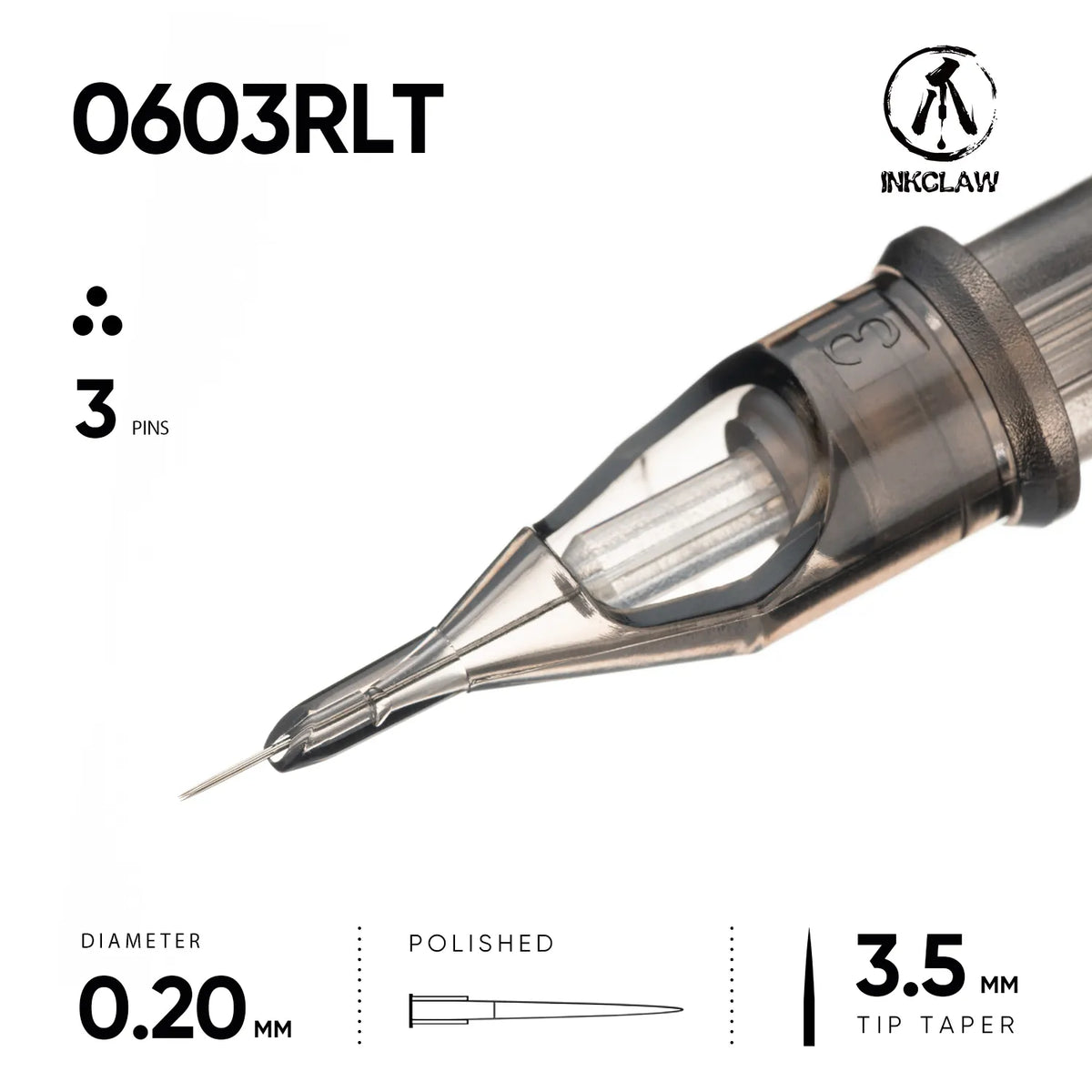 Inkclaw Tight 3 Round Liner Tattoo Cartridges