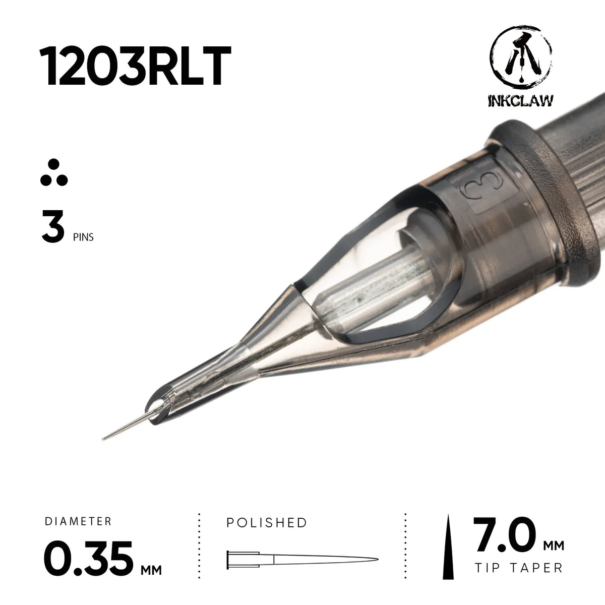 Inkclaw Tight 3 Round Liner Tattoo Cartridges
