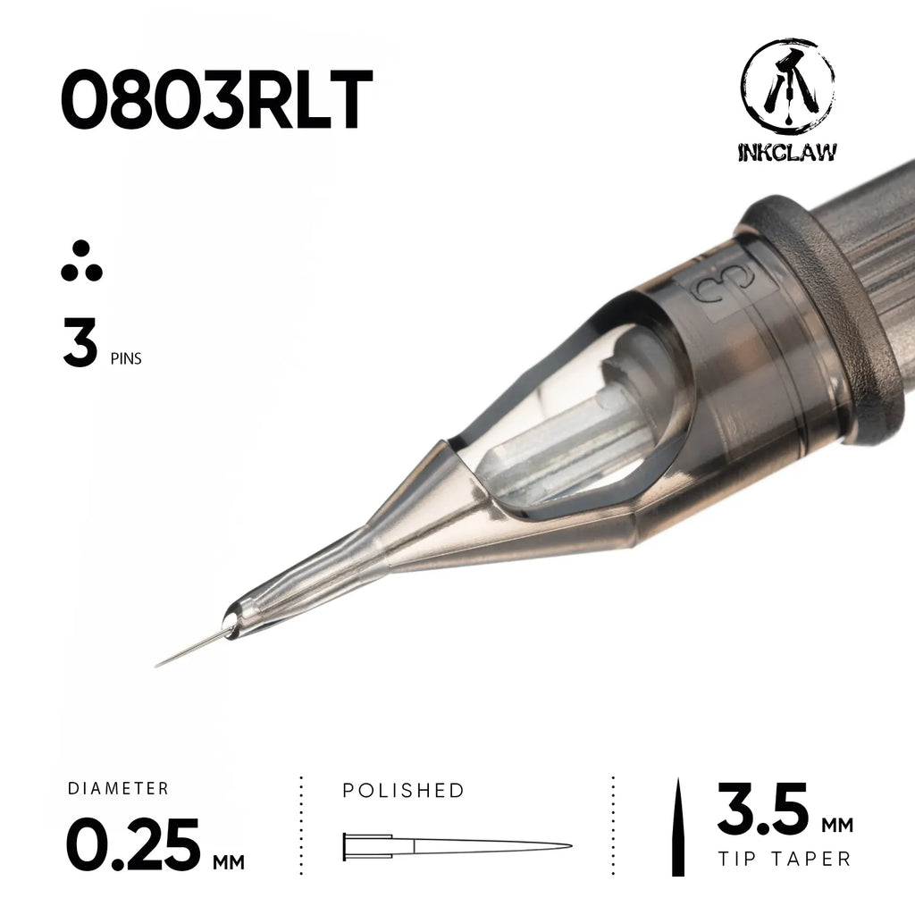 Inkclaw Tight 3 Round Liner Tattoo Cartridges
