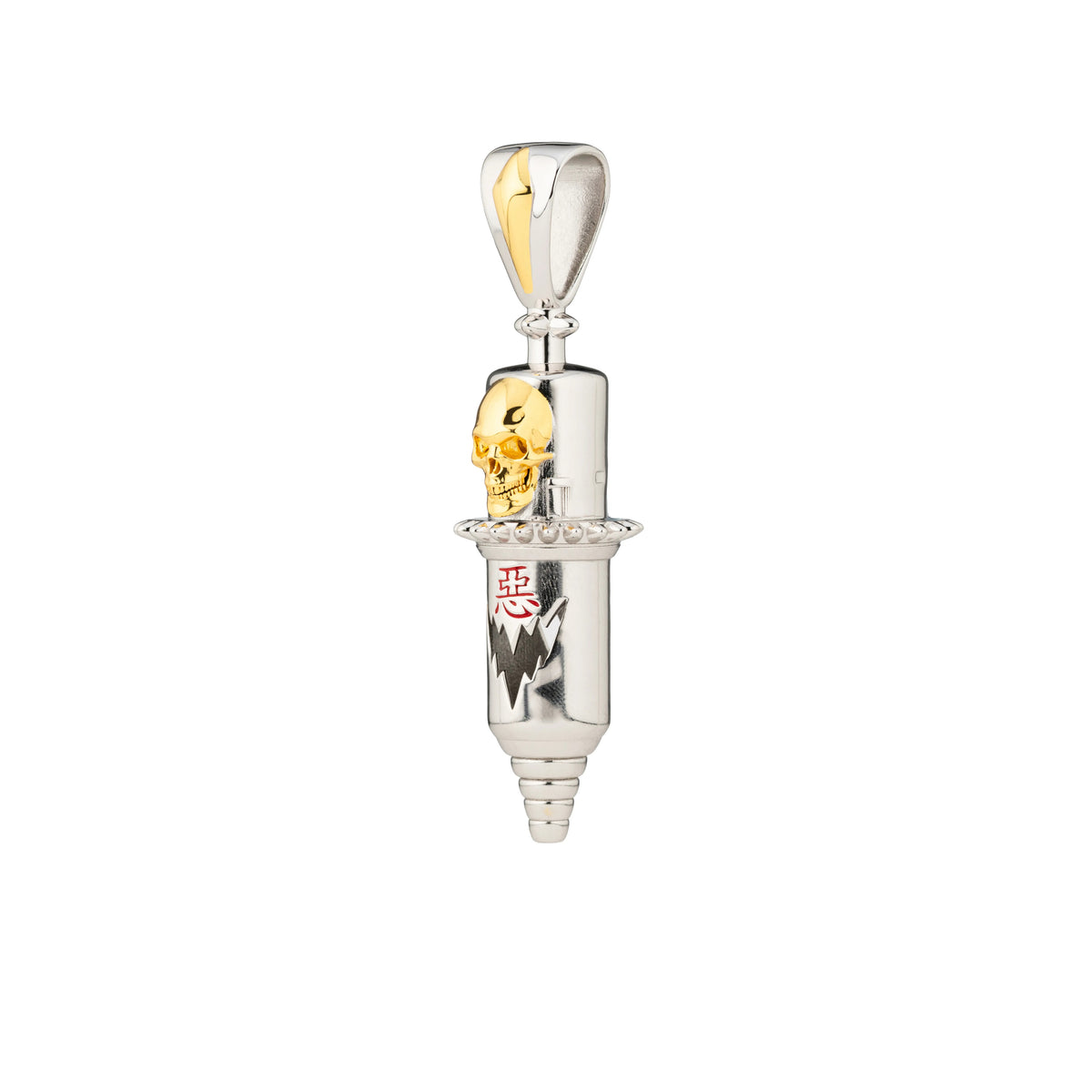 Evil Skull Round Liner Tattoo Pendant