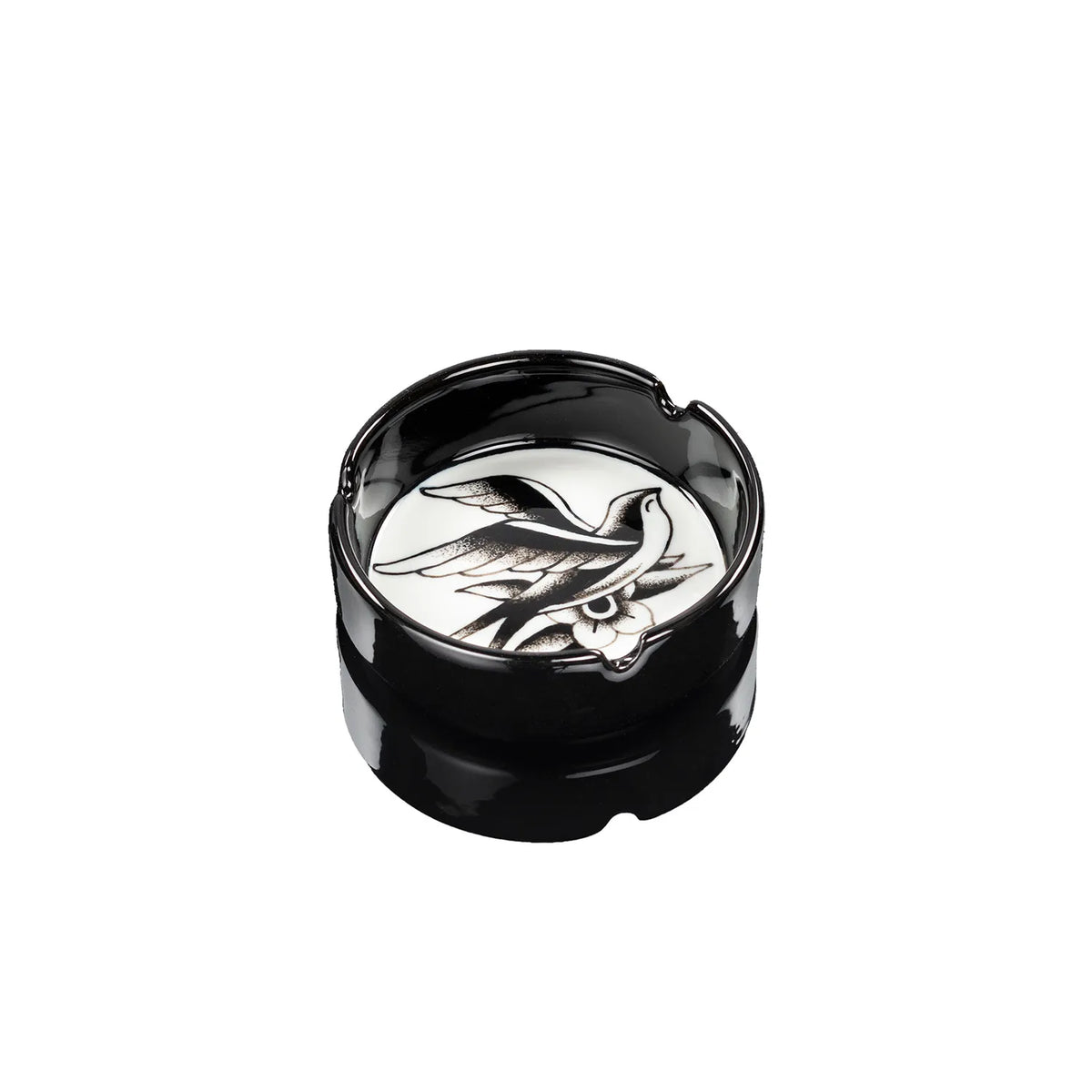 Old School Swallow Porcelain Ashtray