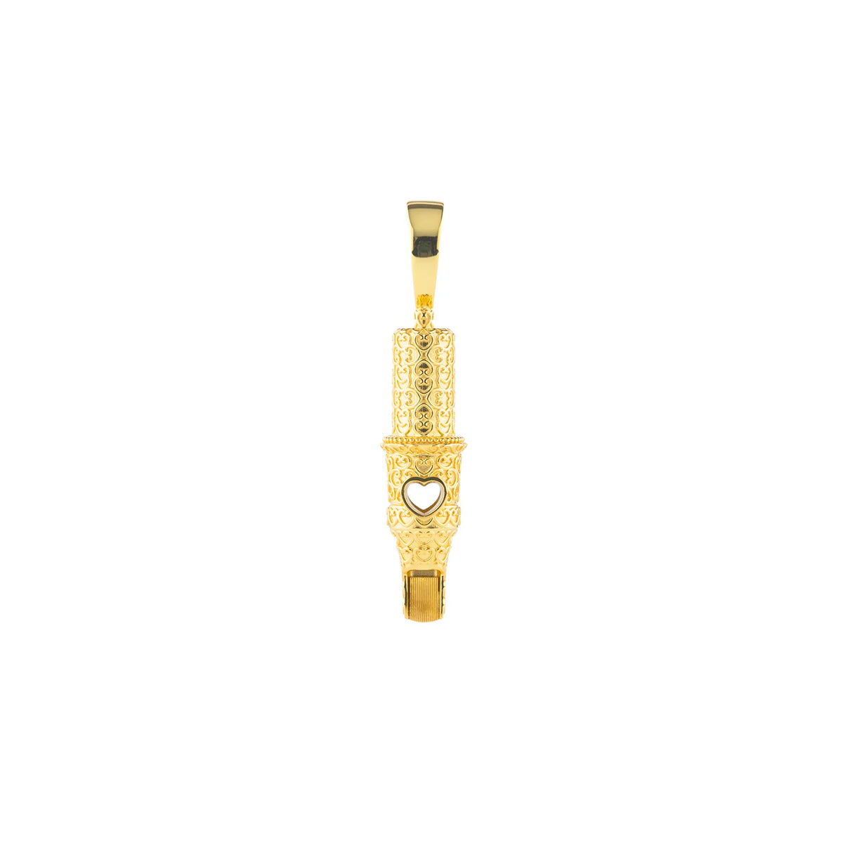 Tiny Heart Pattern Round Magnum Tattoo Pendant