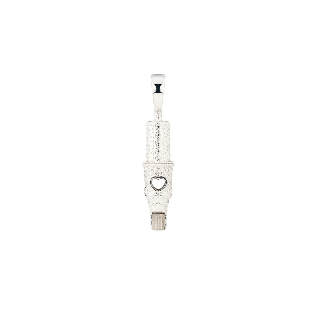 Tiny Heart Pattern Round Magnum Tattoo Pendant