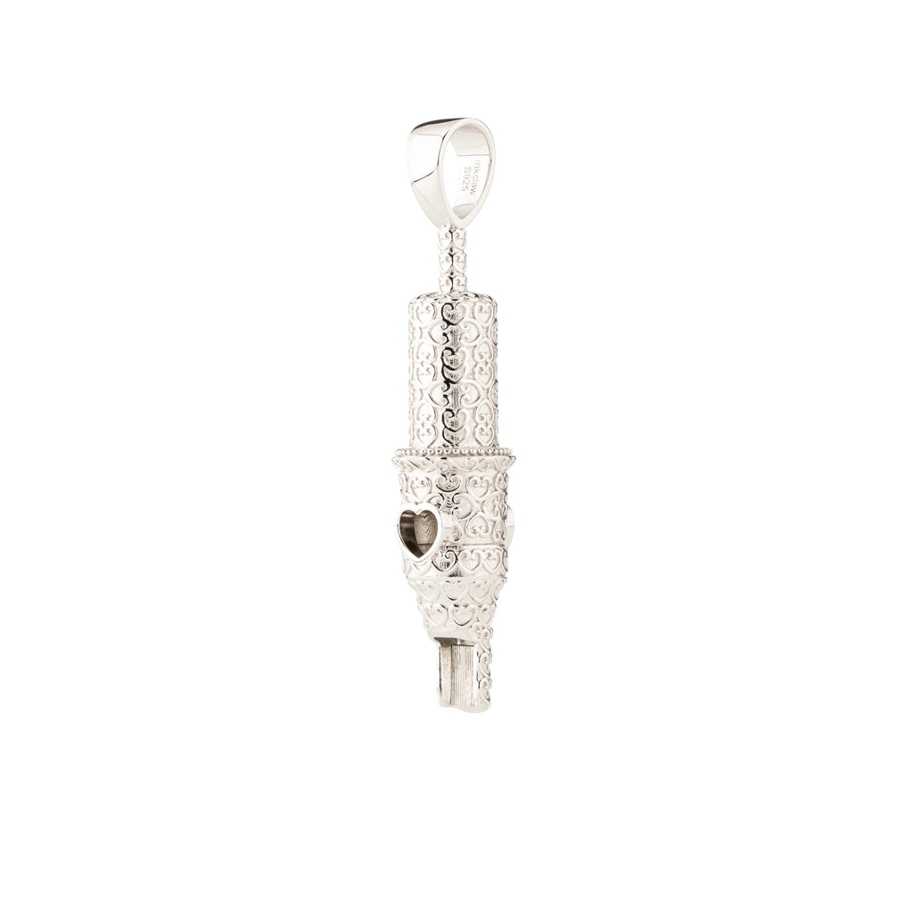 Heart Pattern Round Magnum Tattoo Pendant