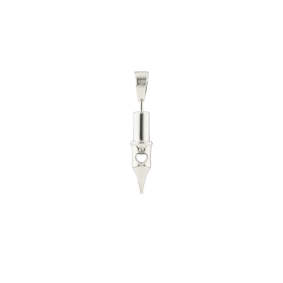 Tiny Love Round Liner Tattoo Pendant- Silver
