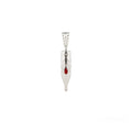 Tiny Wings Birthstone Tattoo Pendant Round Liner - Teardrop Gem Silver