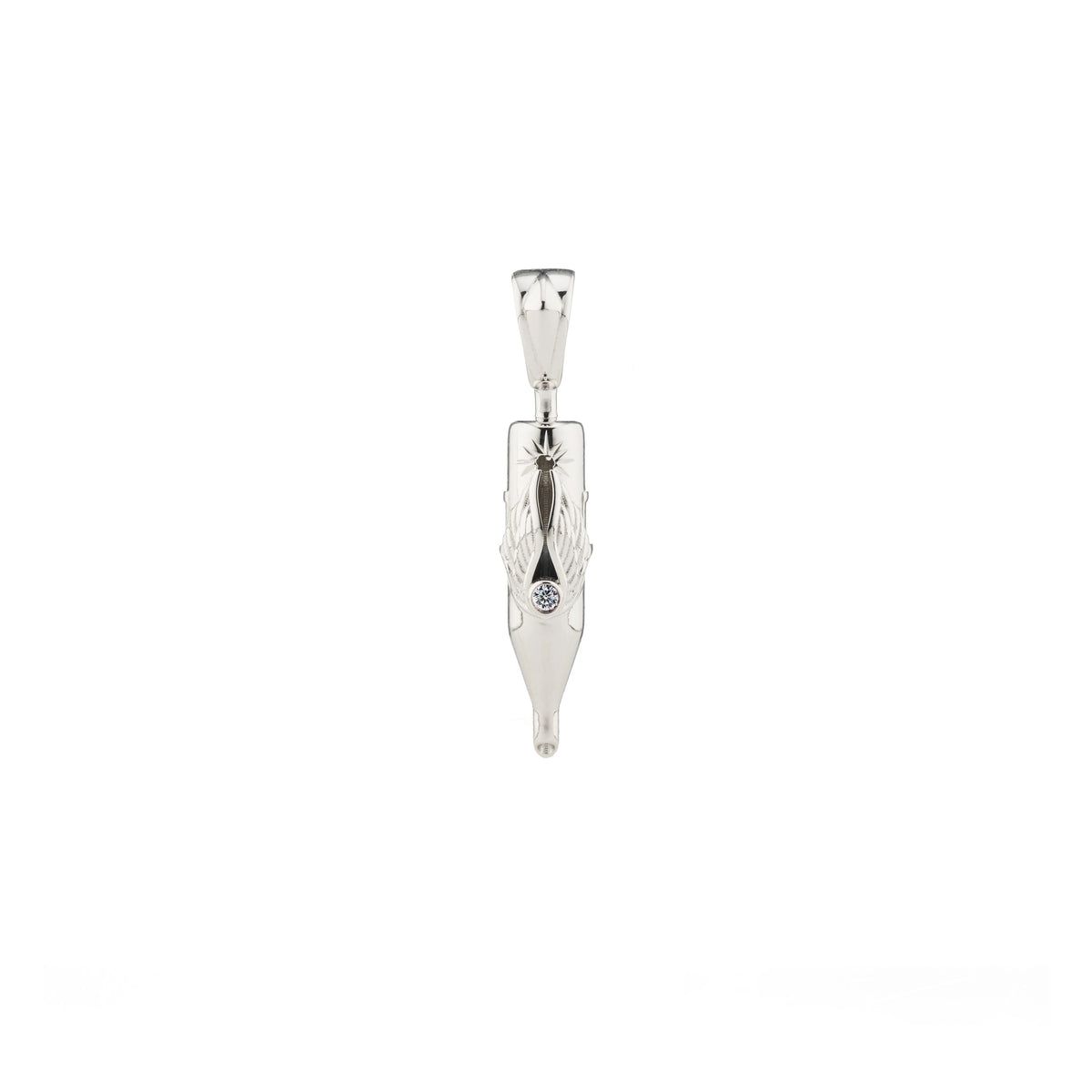 Tiny Wings Birthstone Tattoo Pendant Round Liner - Round Gem Silver